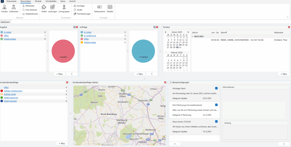 Produktbild smarthandwerk pro: Dashboard